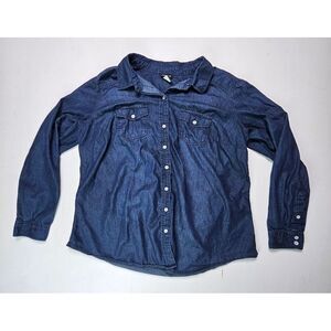 Torrid Womens Button Down Shirt Taylor‎ Medium Wash Denim Size 1 10415244